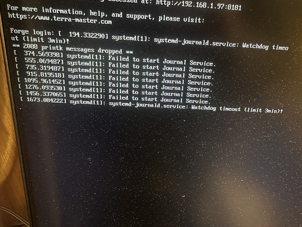 boot errors