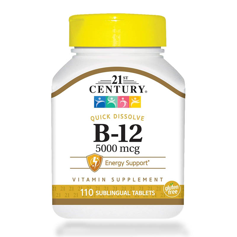 Image 21st Century Vitamin B12 5000mcg Tablet High Potency Supplement Energy 110 Count