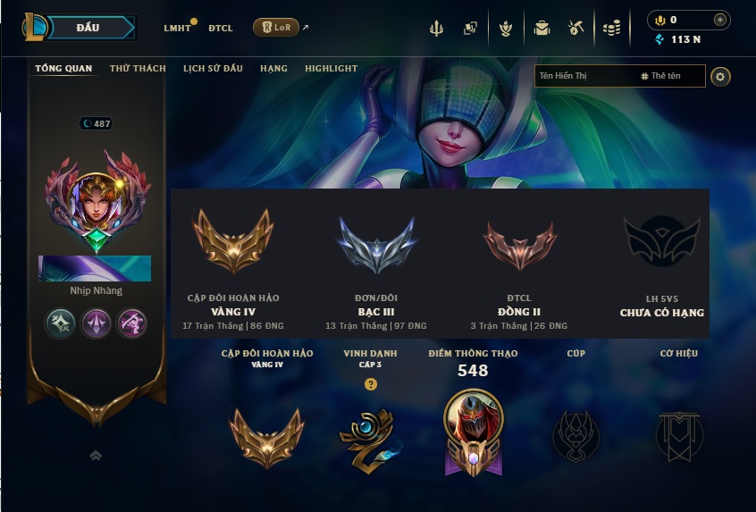 Acc LMHT # - Không Khung