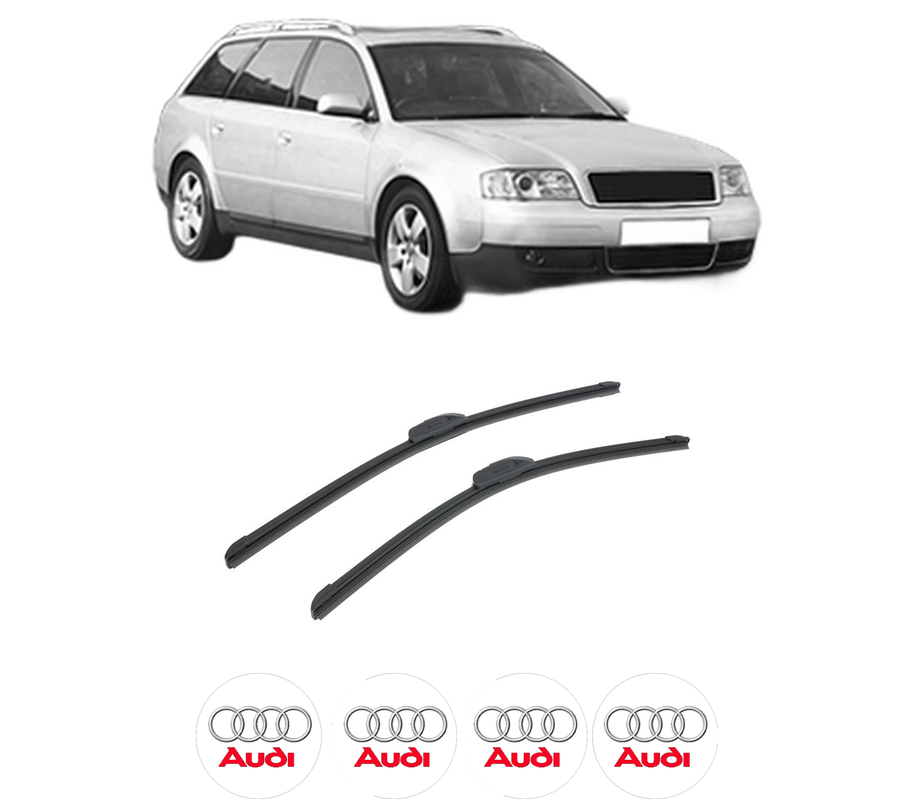 Set stergatoare auto AUDI A6 C5 Avant (4B5, 4B6) din 1997-2005, pentru parbriz auto, 2 bucati, Bosch Aerotwin Retrofit, din cauciuc siliconat rezistent, 4 Stickere Auto AUDI