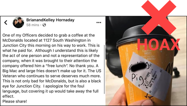 fake mcdonalds coffee cup with writing post