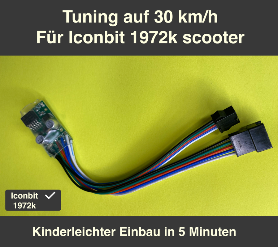 Iconbit 1972k tuning Chip auf 30 km/h - Geschwindigkeitsbegrenzung auf –  allesescooter