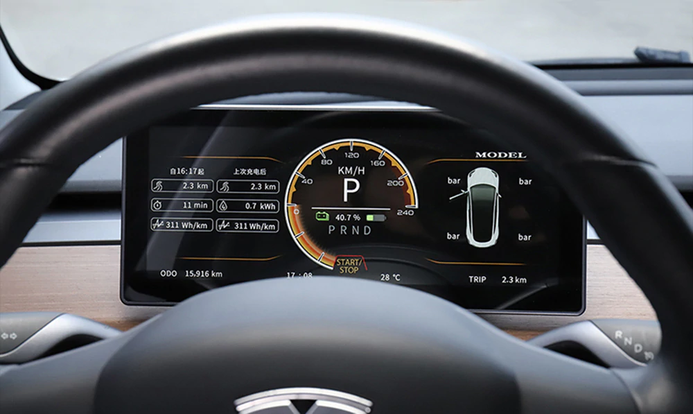 Compteur de vitesse professionnel ABS multifonctionnel fiable à affichage  tête haute Essen HUD pour Tesla modèle 3 