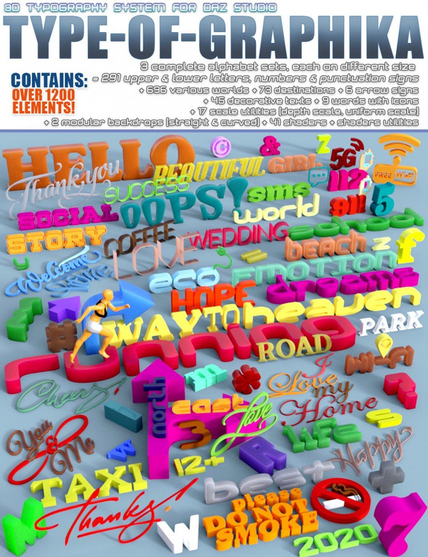 Type-of-Graphika Set - Find your Words in Daz Studio