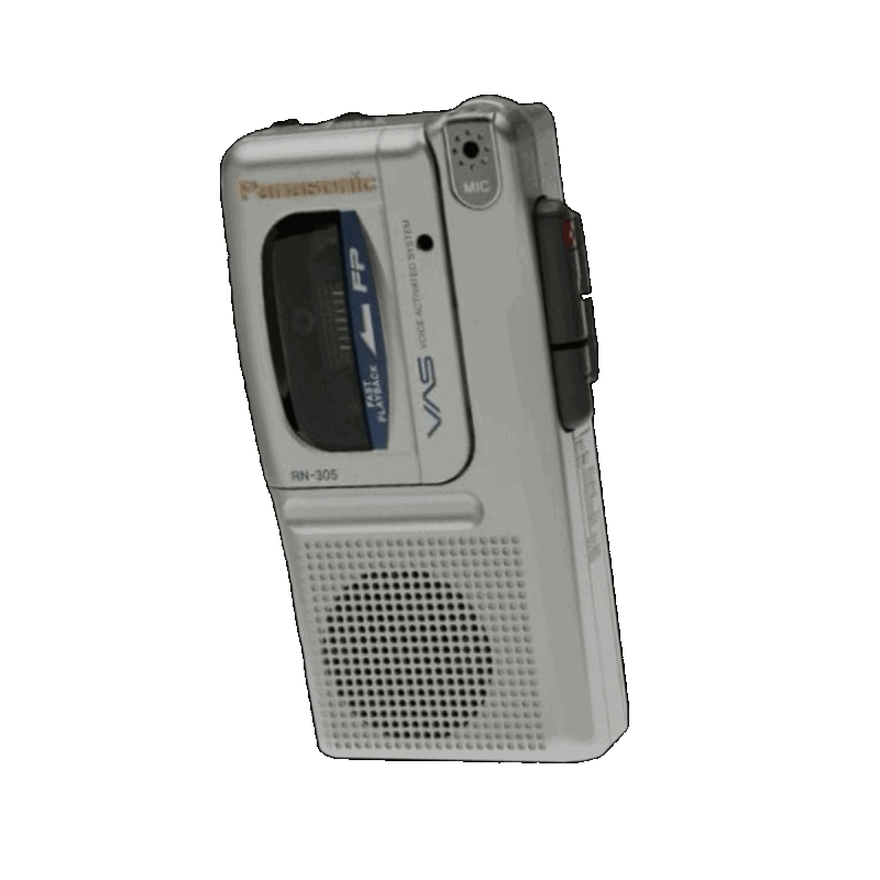 Tape recorder from saw moving left and right.