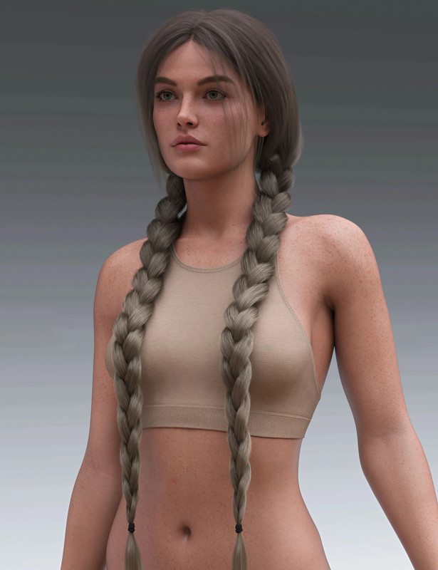 Long Braids Hair For Genesis 9 (Reload)