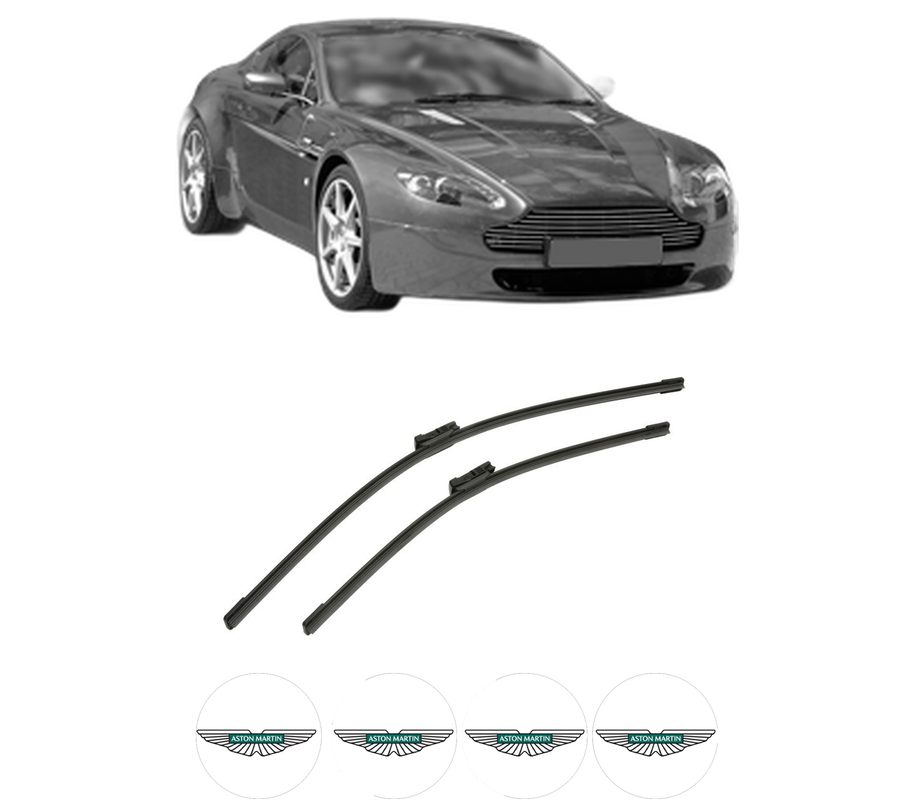 Set stergatoare auto ASTON MARTIN VANTAGE Vantage din 2008-2018, pentru parbriz auto, 2 bucati, Bosch Aerotwin, din cauciuc siliconat rezistent, 4 Stickere Auto ASTON MARTIN