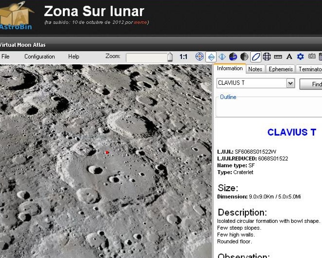 Virtual Moon Atlas - el software