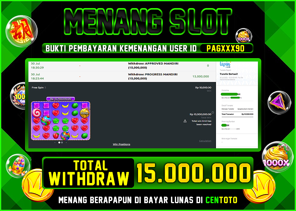 BUKTI JACKPOT LUNAS CENTOTO