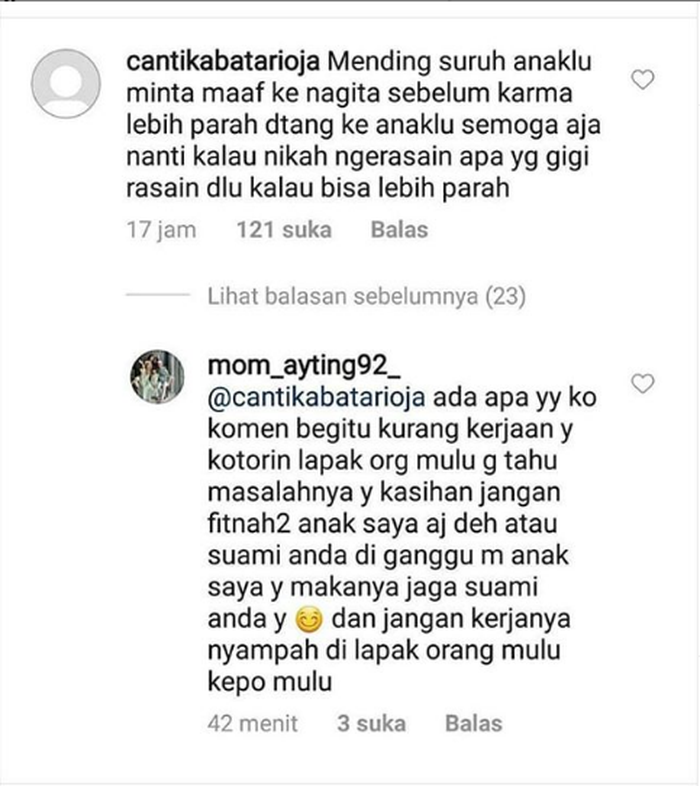 Komentar yang menyerang Umi Kalsum 

