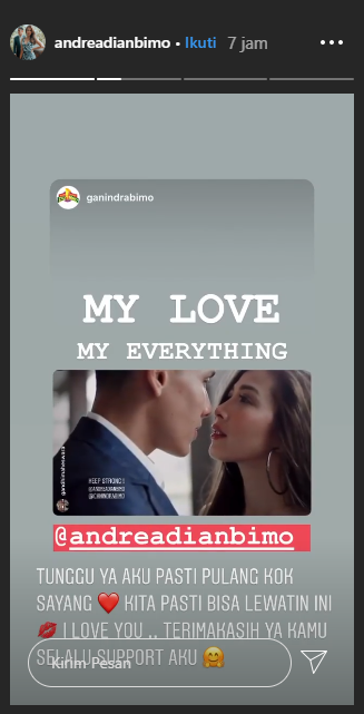 Instagram story Andrea Dian