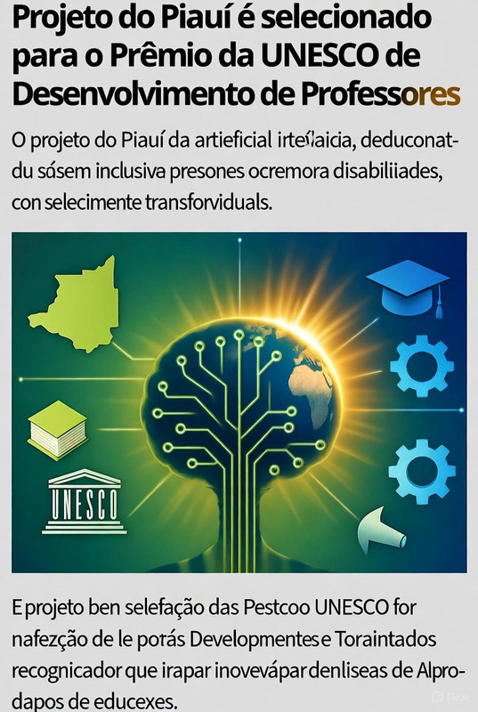 Projeto do Piauí na Mira da UNESCO: Quando uma IA Brasileira Ensina o Mundo a Aprender Sem Fronteiras