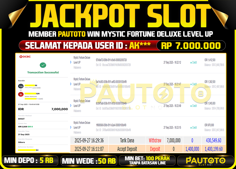 BUKTI JACKPOT LUNAS PAUTOTO