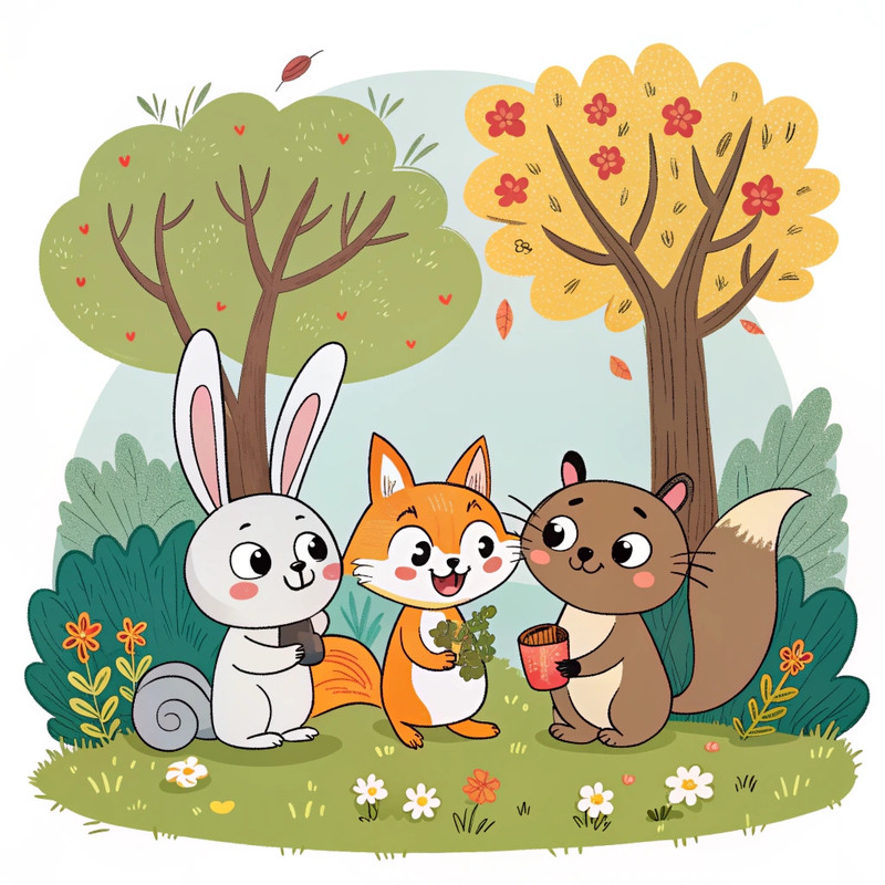 cute cartoon animal friends posing for picture co (10)