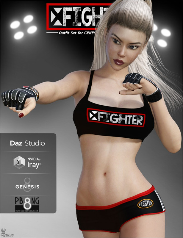 X Fighter Outfit Set for Genesis 8 Female