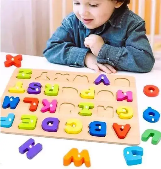 Woodzle Tray Game Magazine book Eduen Educational Creative learning A To Z English Alphabets Board Puzzle Baby learning toy Alphabet Pegs Puzcational Board Alphabet (Capital Letters) Puzzles Toys for Children Learning Toys Board Game Color 1 (T109)