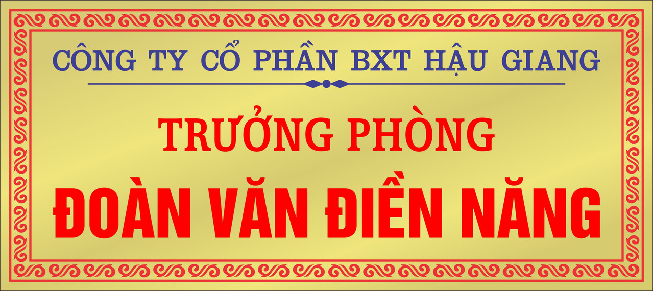 Biển mica chức danh hoa văn viền