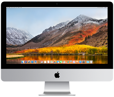 Apple iMac de 21.5 pulgadas del año 2017, mostrando su diseño delgado.