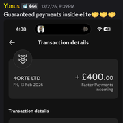Yunus - £400 guaranteed payment