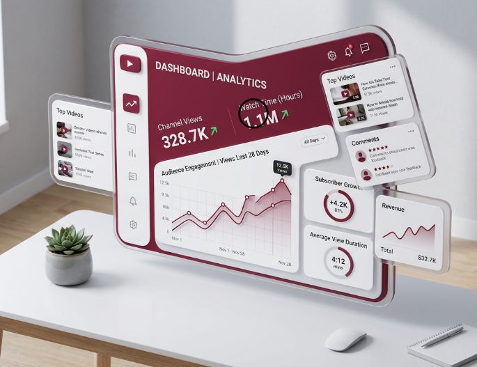 VidIQ: A YouTube growth tool for SEO and analytics, which requires original content and strategy to avoid clickbait and common "content traps."