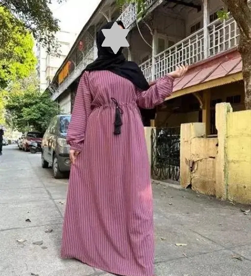 Fancy Muslim Wear Abaya Burqa Patti Dori Naqab (WITHOUT SHAWL) Color3 (R227)