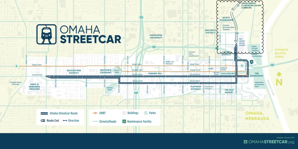 Omaha Streetcar Map Millwork Union Omaha extension