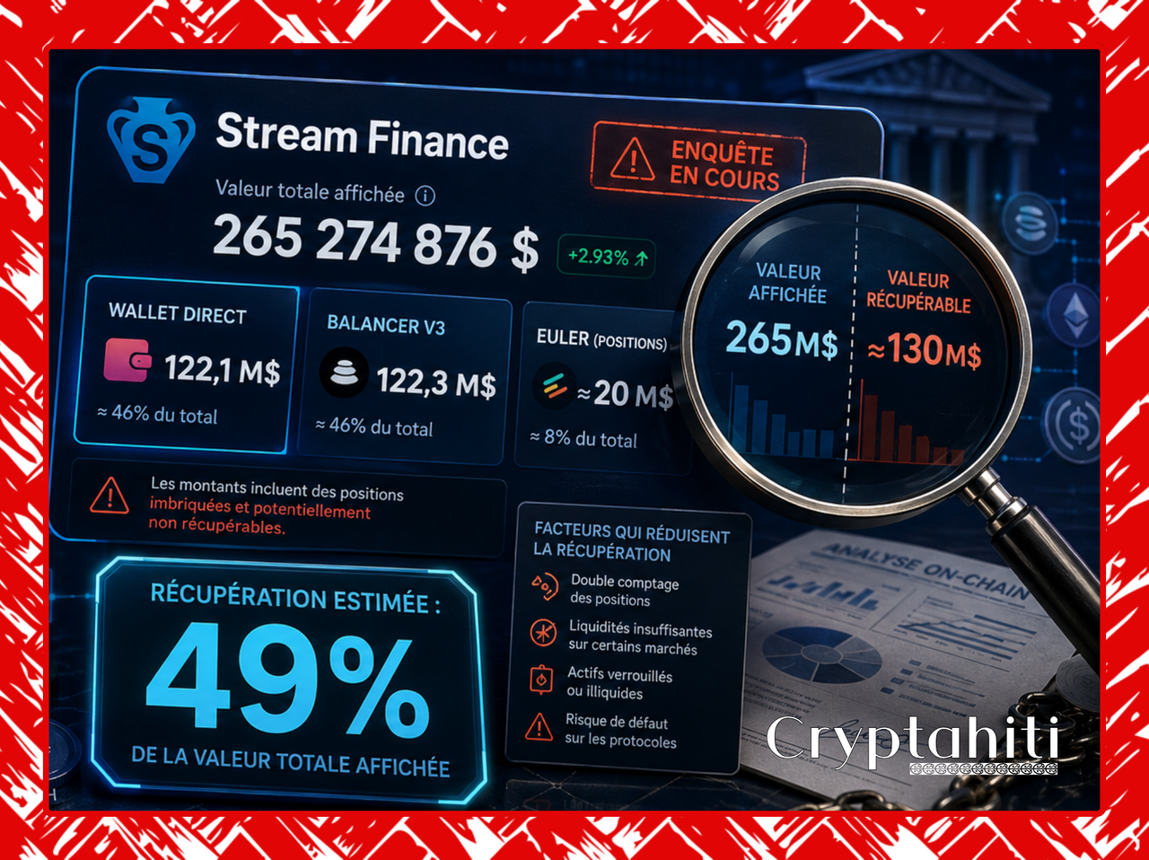 Stream Finance : une récupération probable autour de 49%