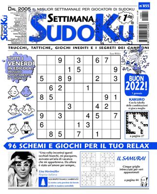 Settimana Sudoku N.855 – 31 Dicembre 2021