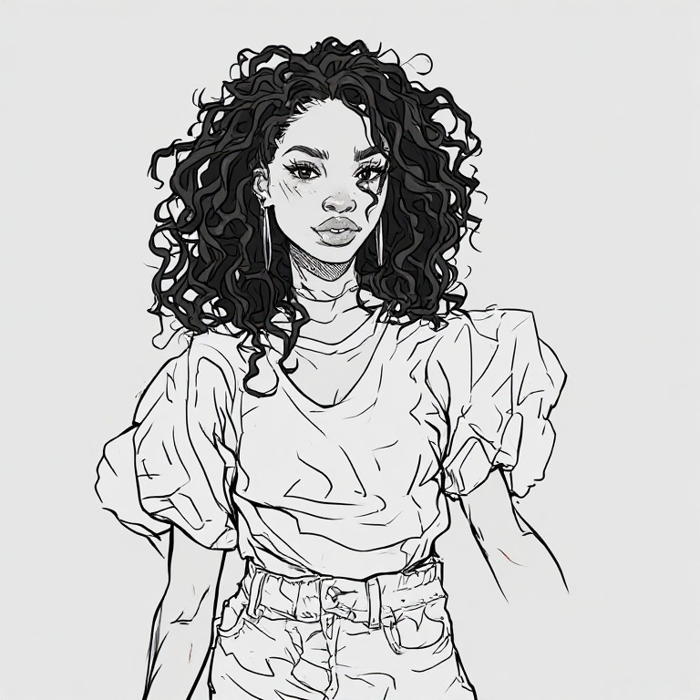 GTA-s-ebony-girl-Line-drawing-(6)