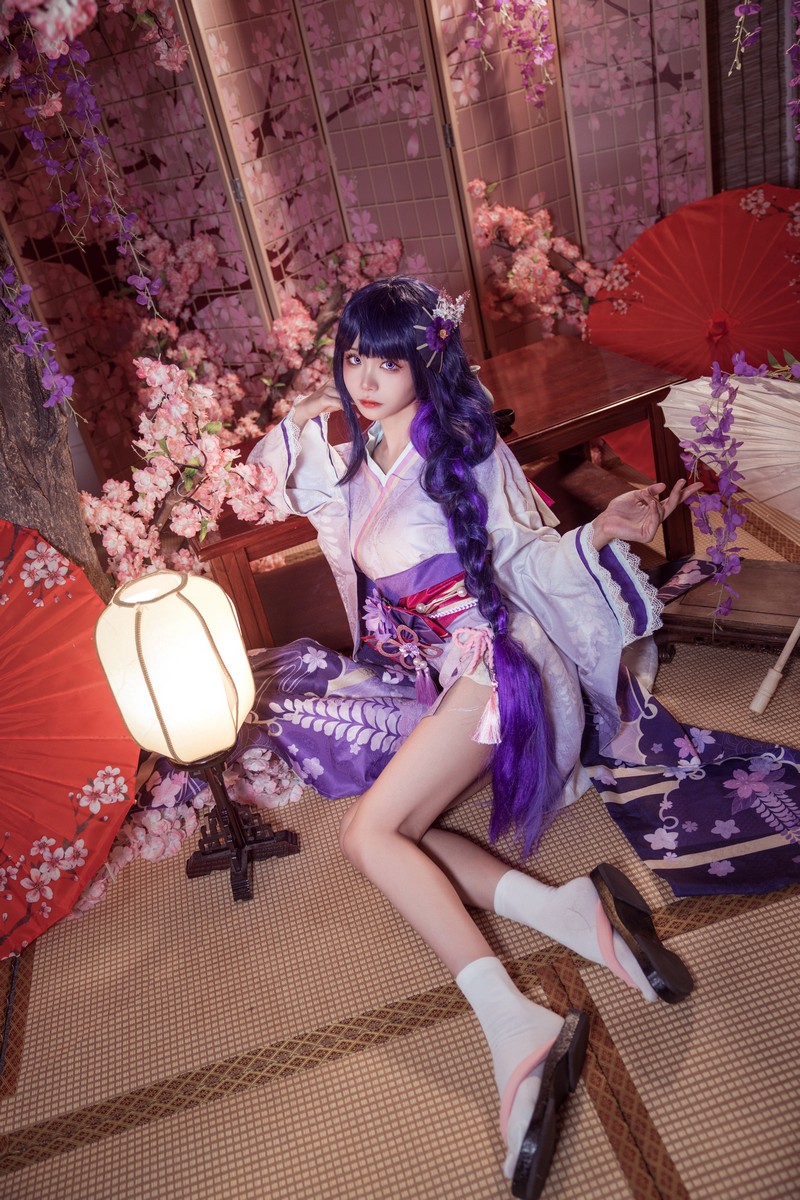 艾西Aiwest 雷电将军Cosplay写真图集 原神角色高清美图 30P (346.6M)插图6