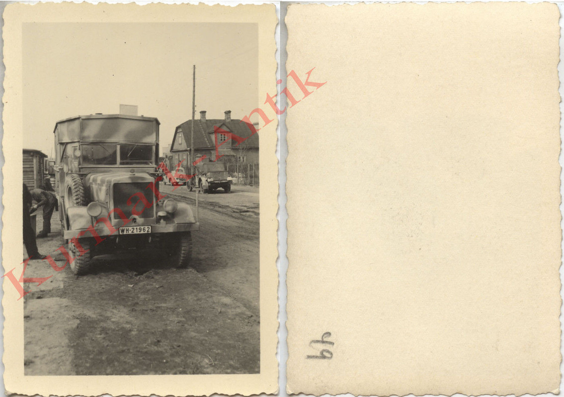 Foto Wehrmacht Portrait LKW Henschel Mercedes Bü