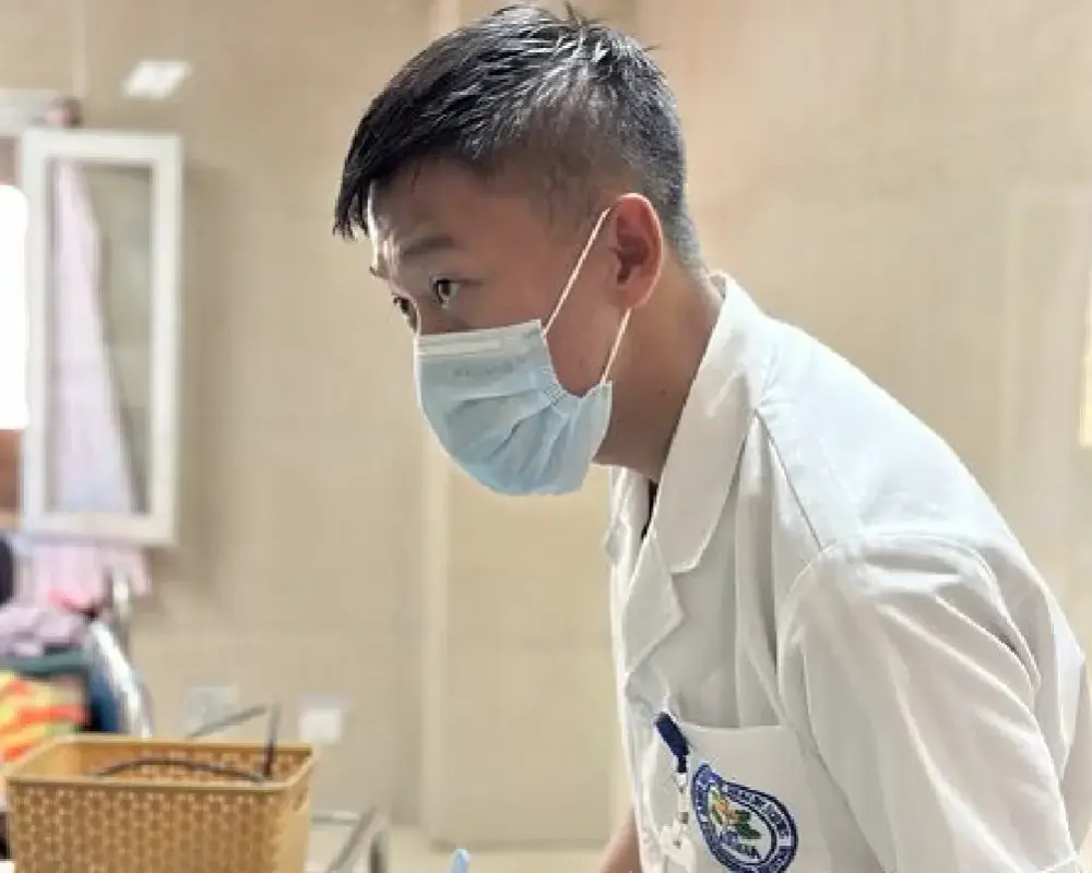 Student in lab coat
