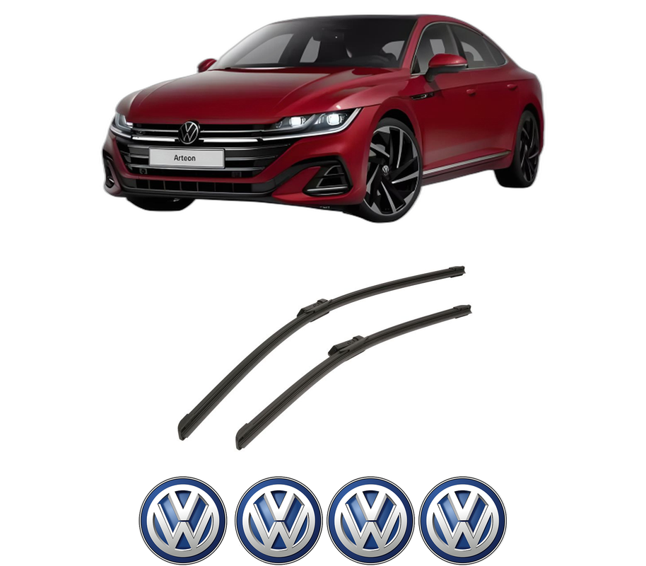 Set stergatoare auto Volkswagen ARTEON (3H7, 3H8) din 2017-2024, pentru parbriz auto, 2 bucati, Bosch Aerotwin, din cauciuc siliconat rezistent, 4 Stickere Auto Volkswagen