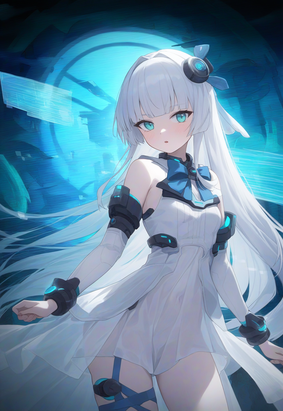 1girl, aqua eyes, long hair, hime cut, white hair, {short bangs}, old, small bre s-3656618754
