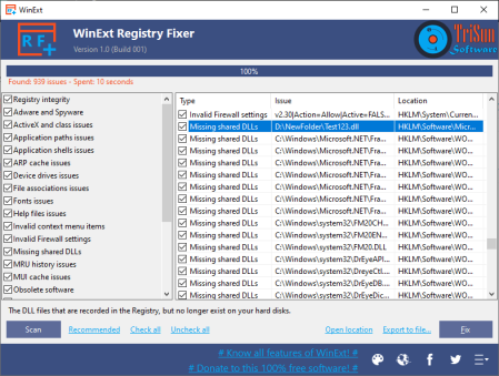 WinExt Registry Fixer 2.1 Build 005