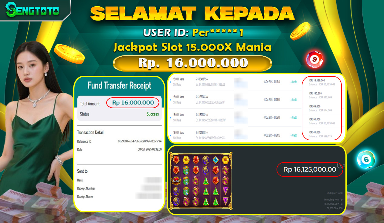 BUKTI PEMBAYARAN SLOT 15.000X MANIA