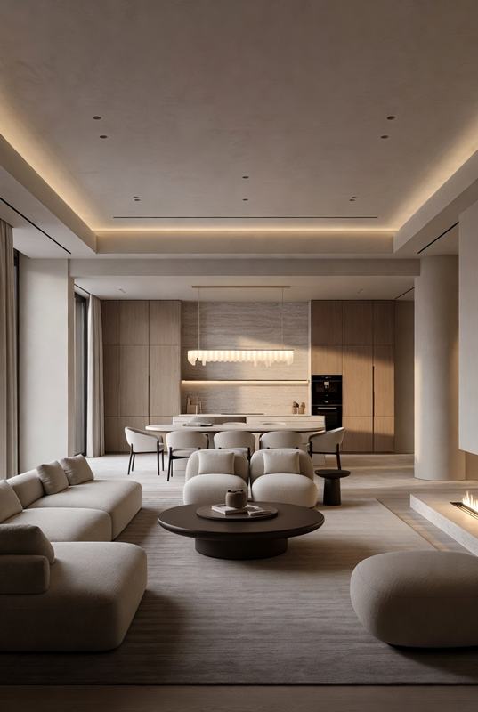 Combined living and dining area for seamless daily living.