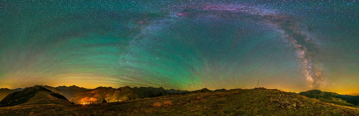 vía láctea y airglow