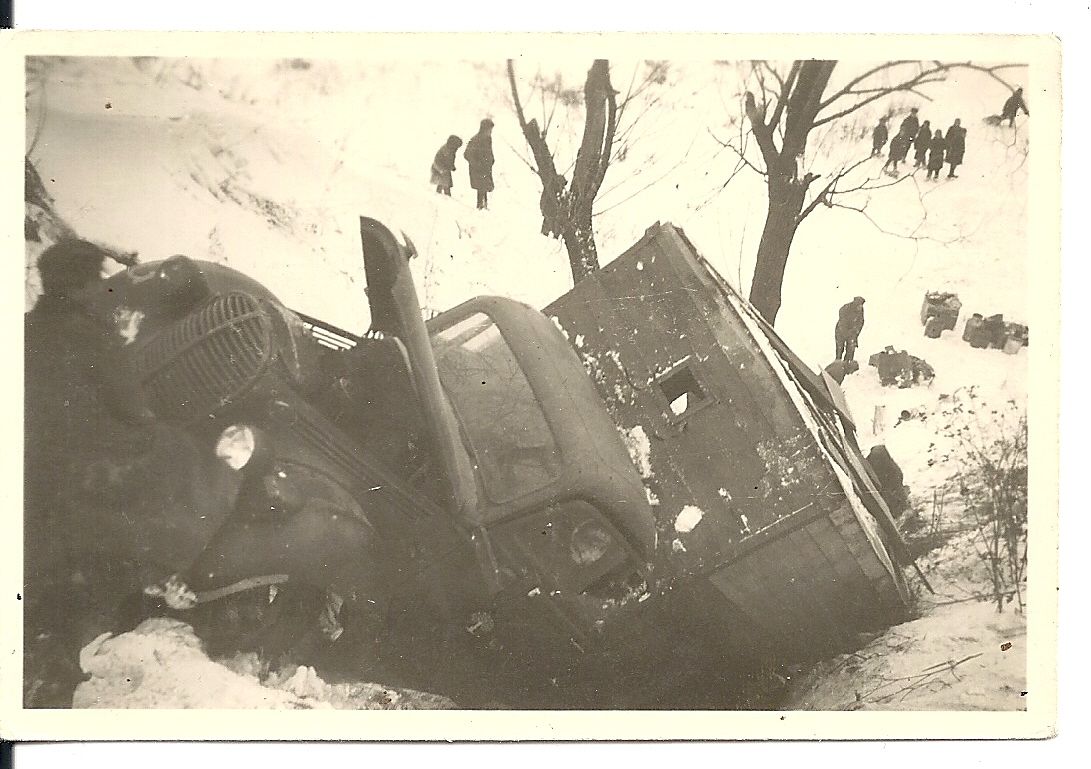 Orig.Foto LKW Wehrmacht Unfall in Rußland 1941 W