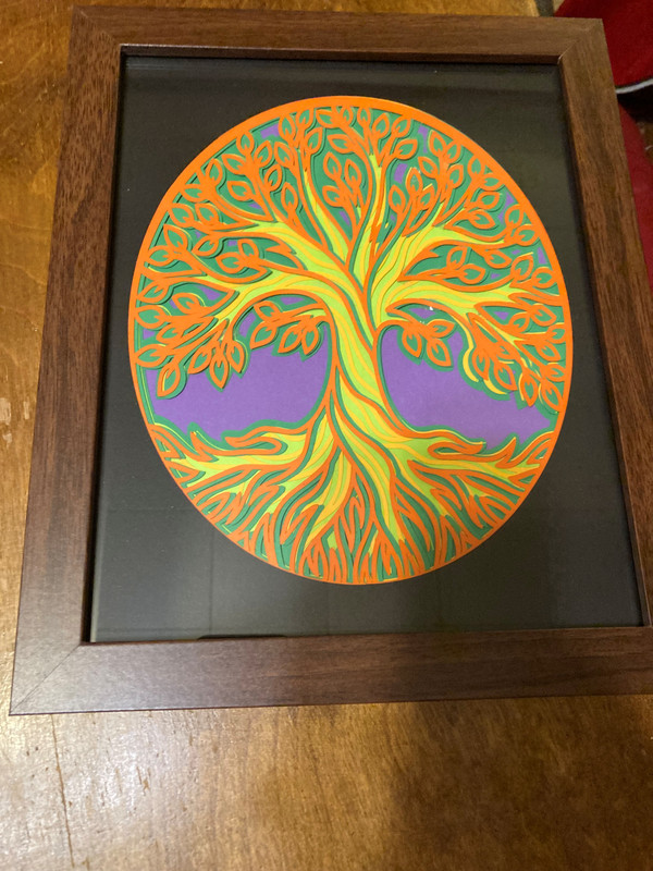 handmade Celtic tree of life framed picture