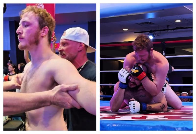 Синът на Майкъл Биспинг дебютира тайно в ММА