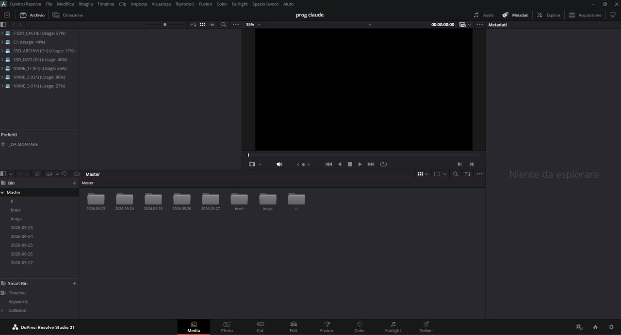 Pagina Media DaVinci Resolve