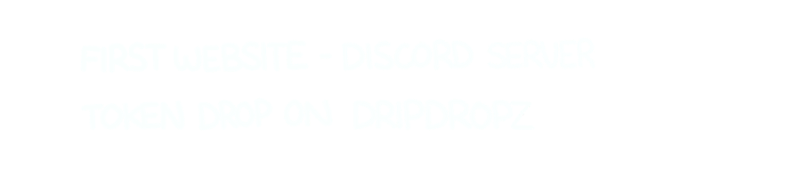 Quater 1: First website, Discord server, Token drop on Dripdropz