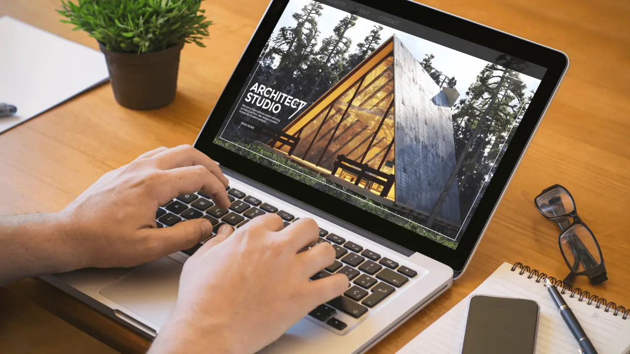 Laptop with website