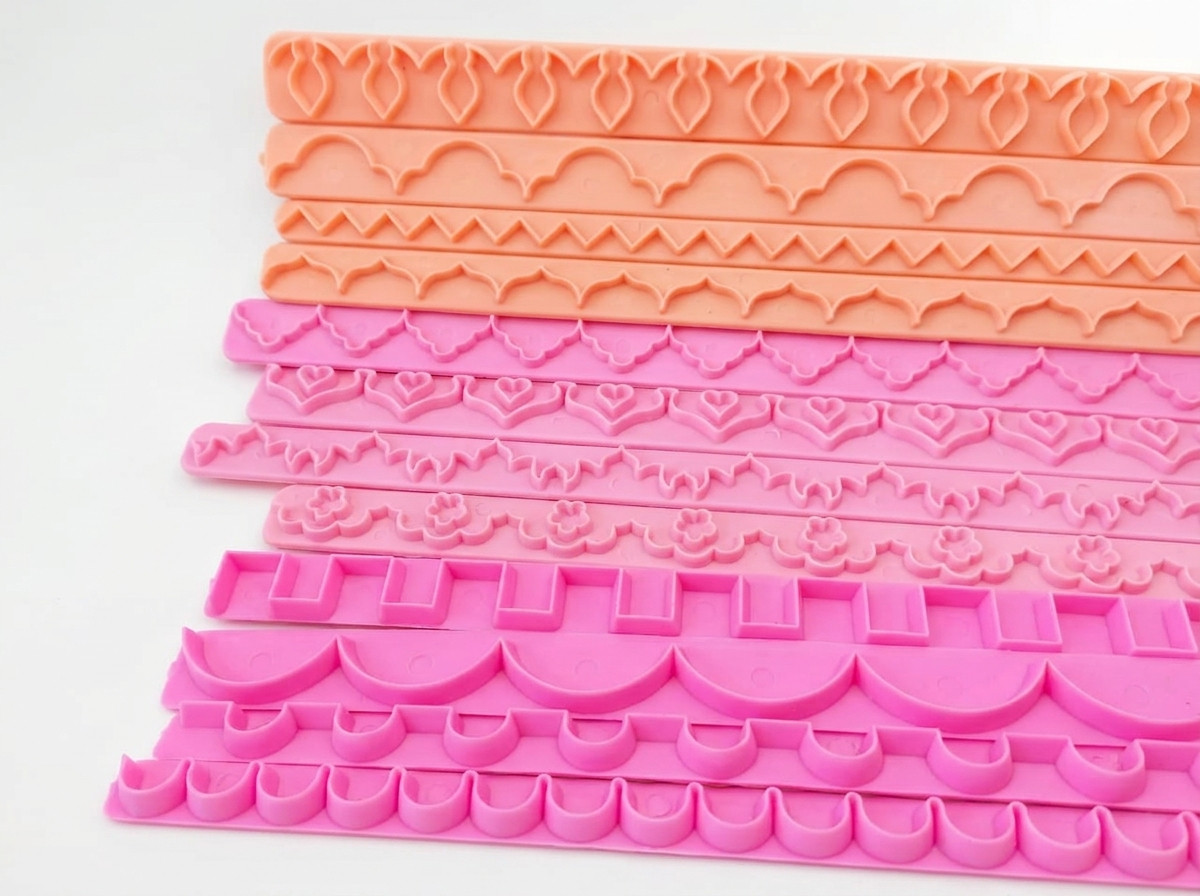 Plantillas bordes para fondant y decoración de torta filos de vestido