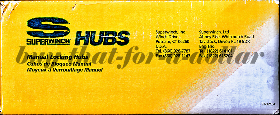 NEW*Superwinch Locking Hubs-400439-Dana 60-3/4-1 Ton-Ford F250