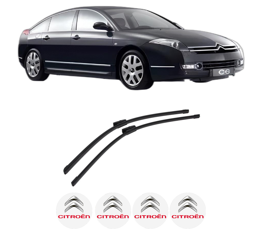 Set stergatoare auto CITROEN C6 (TD_) din 2005-2012, pentru parbriz auto, 2 bucati, Bosch Aerotwin Multi, din cauciuc siliconat rezistent, 4 Stickere Auto CITROEN