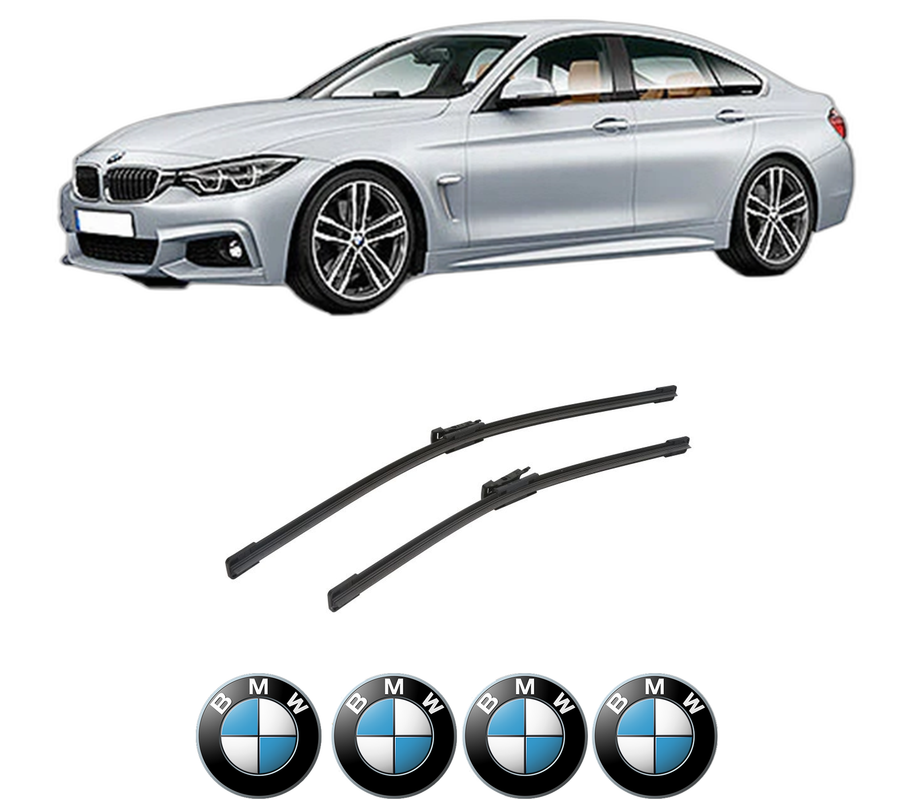 Set stergatoare auto BMW Seria 4 Gran Coupe (F36) din 2014-2021, pentru parbriz auto, 2 bucati, Bosch Aerotwin, din cauciuc siliconat rezistent, 4 Stickere Auto BMW Seria