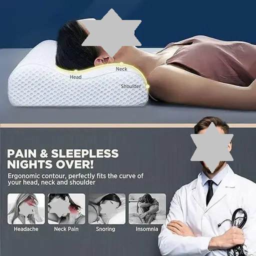 Memory Foam Pillow for Neck Pain Relief, Adjustable Ergonomic Cervical Pillow for Sleeping, Orthopedic Neck Pillow with Washable Cover, Bed Pillows for Side, Back, Stomach Sleepers (C) Color1 (R803)