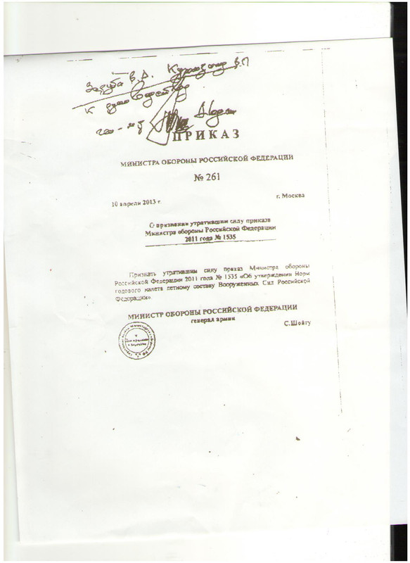 261 ПРИКАЗ
